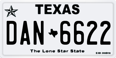 TX license plate DAN6622
