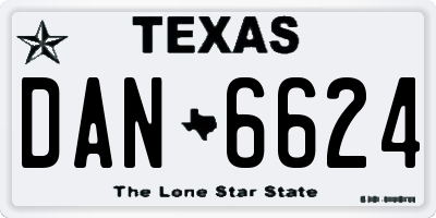 TX license plate DAN6624