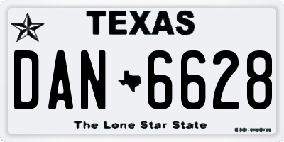 TX license plate DAN6628