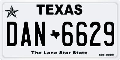 TX license plate DAN6629