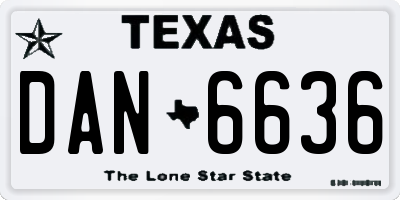 TX license plate DAN6636