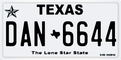 TX license plate DAN6644