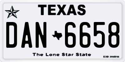 TX license plate DAN6658