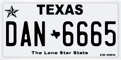 TX license plate DAN6665