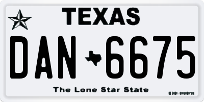 TX license plate DAN6675