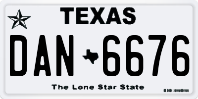 TX license plate DAN6676