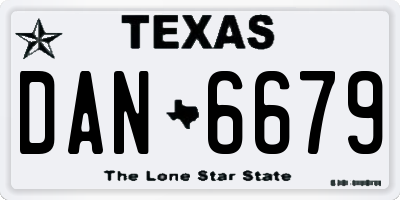 TX license plate DAN6679