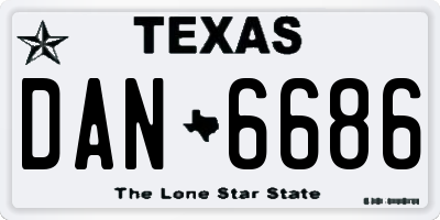 TX license plate DAN6686