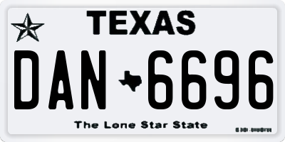 TX license plate DAN6696