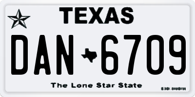 TX license plate DAN6709