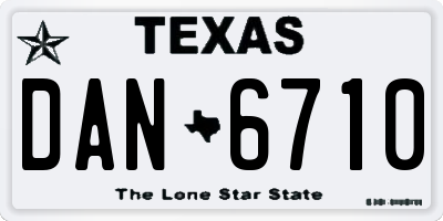 TX license plate DAN6710