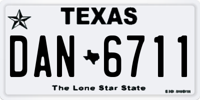 TX license plate DAN6711