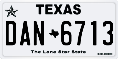 TX license plate DAN6713