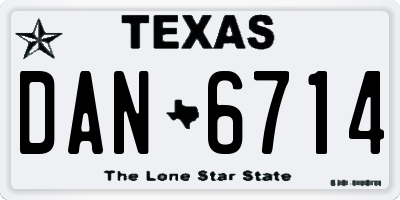 TX license plate DAN6714