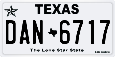 TX license plate DAN6717