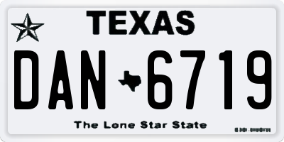 TX license plate DAN6719