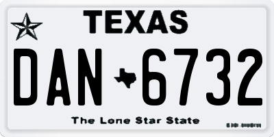 TX license plate DAN6732