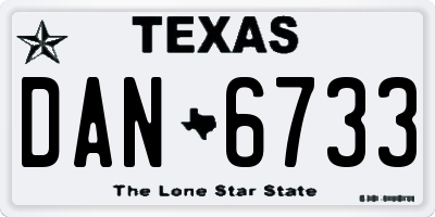 TX license plate DAN6733