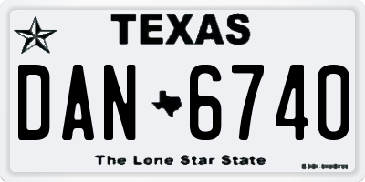 TX license plate DAN6740