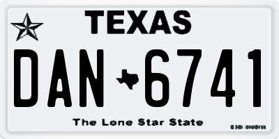 TX license plate DAN6741