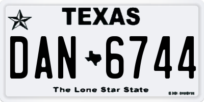 TX license plate DAN6744