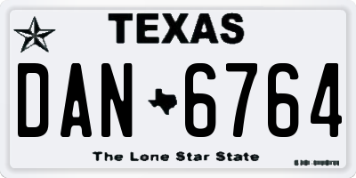 TX license plate DAN6764
