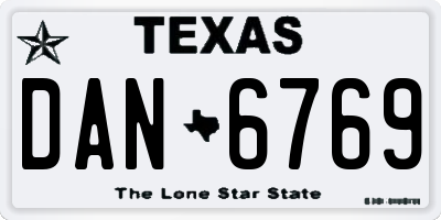 TX license plate DAN6769