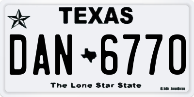 TX license plate DAN6770