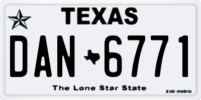 TX license plate DAN6771
