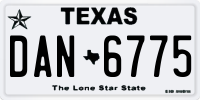 TX license plate DAN6775