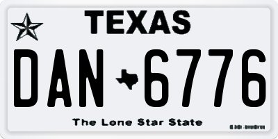 TX license plate DAN6776