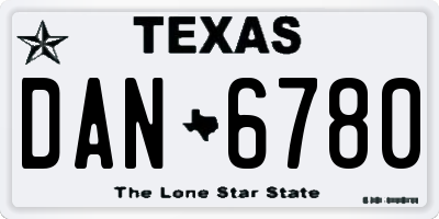 TX license plate DAN6780