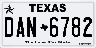 TX license plate DAN6782