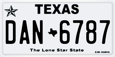 TX license plate DAN6787