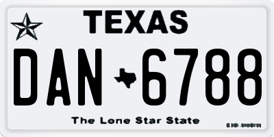 TX license plate DAN6788