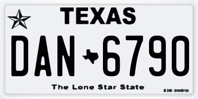 TX license plate DAN6790