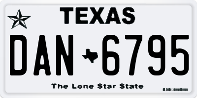TX license plate DAN6795