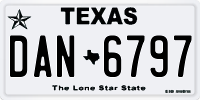 TX license plate DAN6797