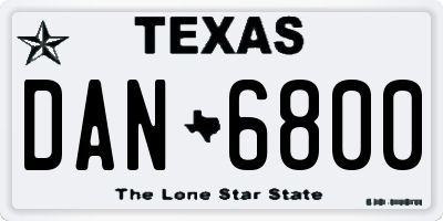 TX license plate DAN6800