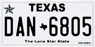 TX license plate DAN6805