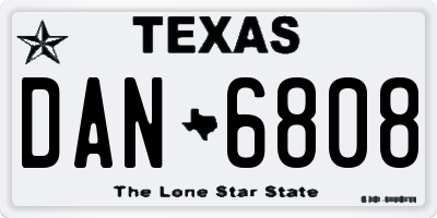TX license plate DAN6808