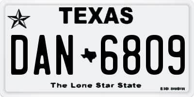 TX license plate DAN6809