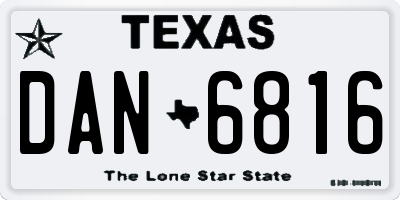 TX license plate DAN6816