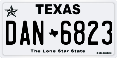 TX license plate DAN6823