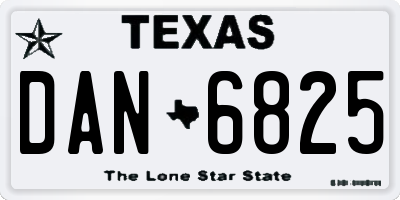 TX license plate DAN6825