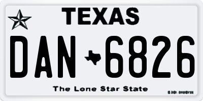 TX license plate DAN6826