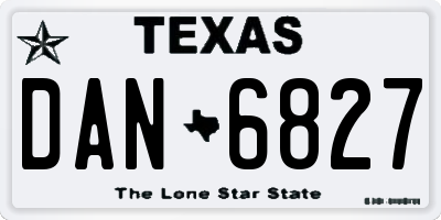 TX license plate DAN6827