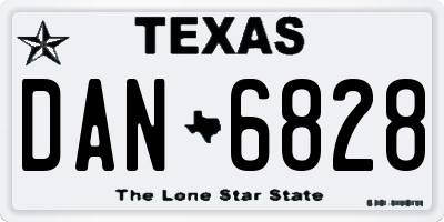 TX license plate DAN6828