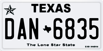 TX license plate DAN6835