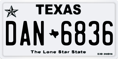 TX license plate DAN6836